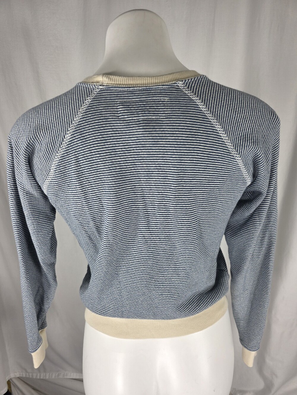 THE GREAT. Eagle Striped Sweatshirt Top 100% Cotton Made In USA Size 0 Heritage - Picture 8 of 10